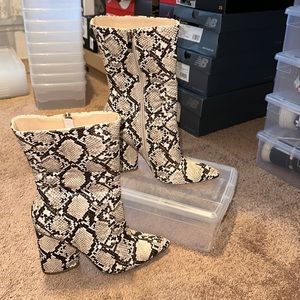 Snake print bootie